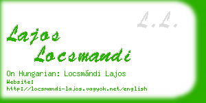 lajos locsmandi business card